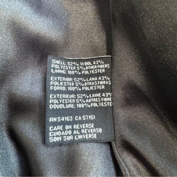 Cole Haan Women's Wool Blend Pea Coat 6 Charcoal Grey Gray Full Zipper Zip Lined - Picture 13 of 16